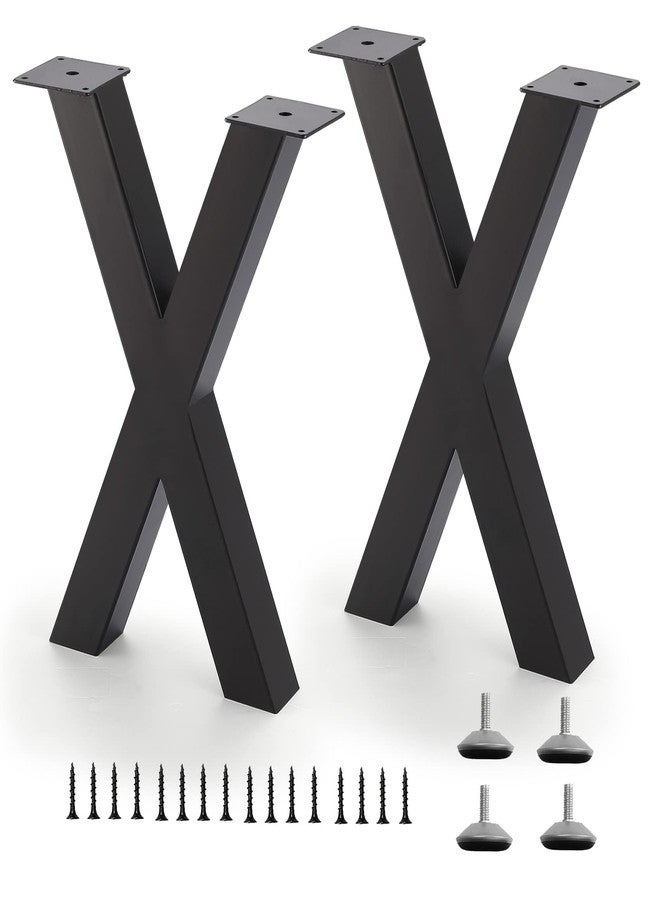 ALLCOS Metal X-Shape Bench Legs, 16.14"H x 11.81"W, Black, Set of 2, for Custom Bench, Coffee Table, End Table & More - Image 1